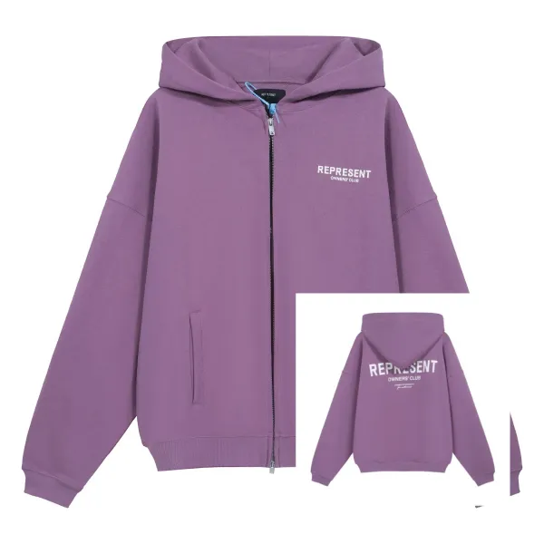 Represent Owners' Club Zip-Up Hoodie Purple - 1
