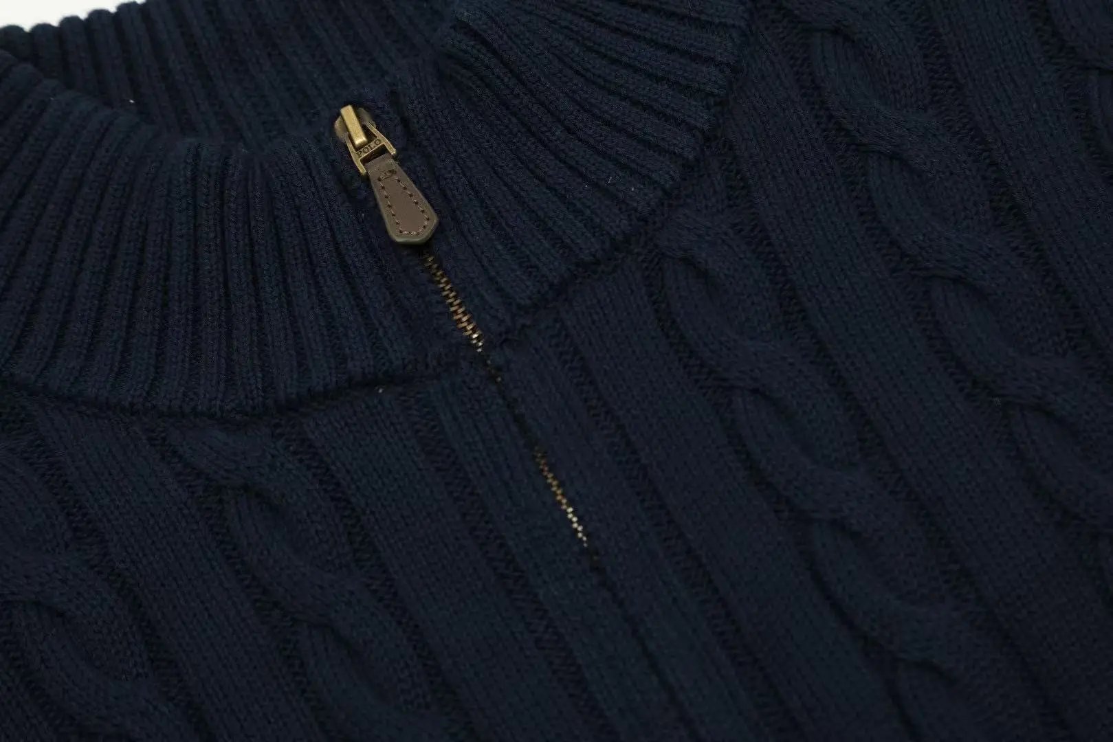 Ralph Lauren Cable Knit Half-Zip Sweater Ivory - 7