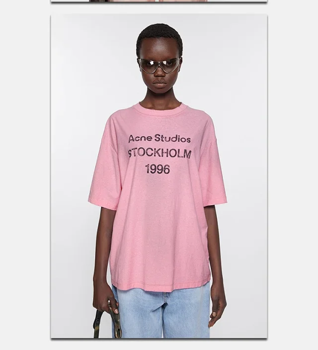 Acne Studios T-Shirts Logo Print T-Shirt product detail image 37