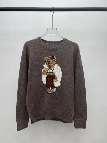 Polo Ralph Lauren Bear Knit Sweater Brown - 1