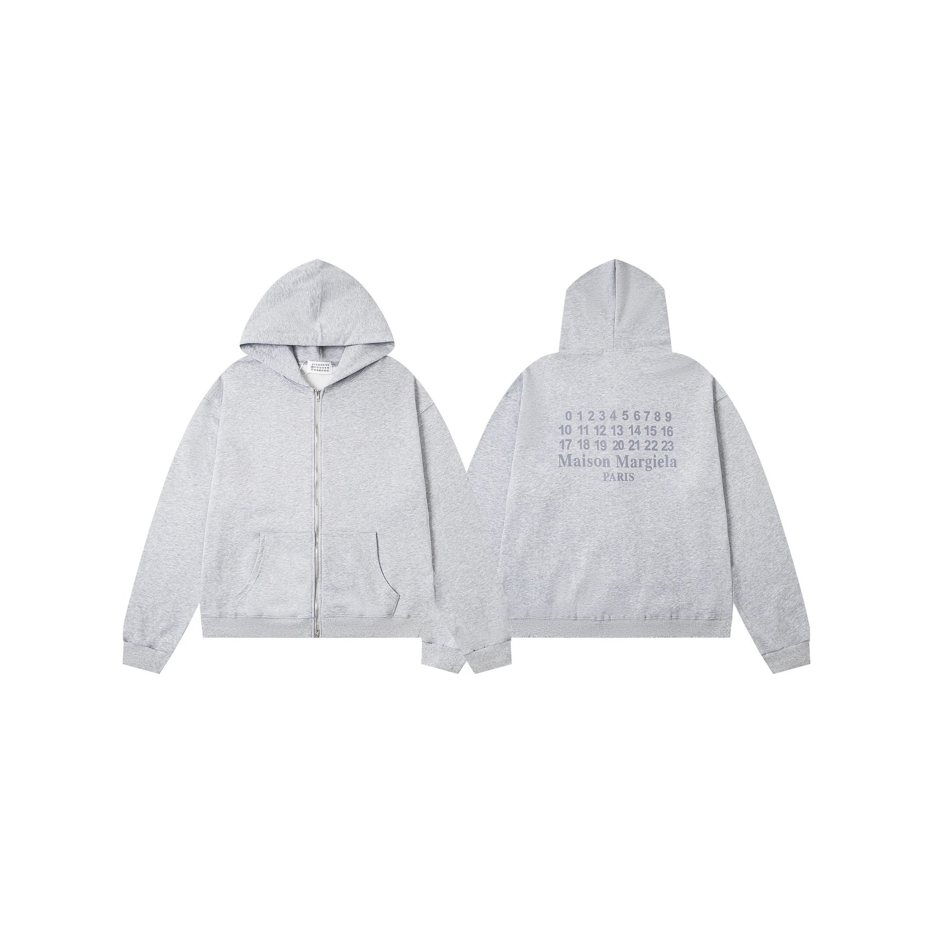 Maison Margiela Hoodies & Sweatshirts Numeric Logo Hoodie — FED-M37 Grey