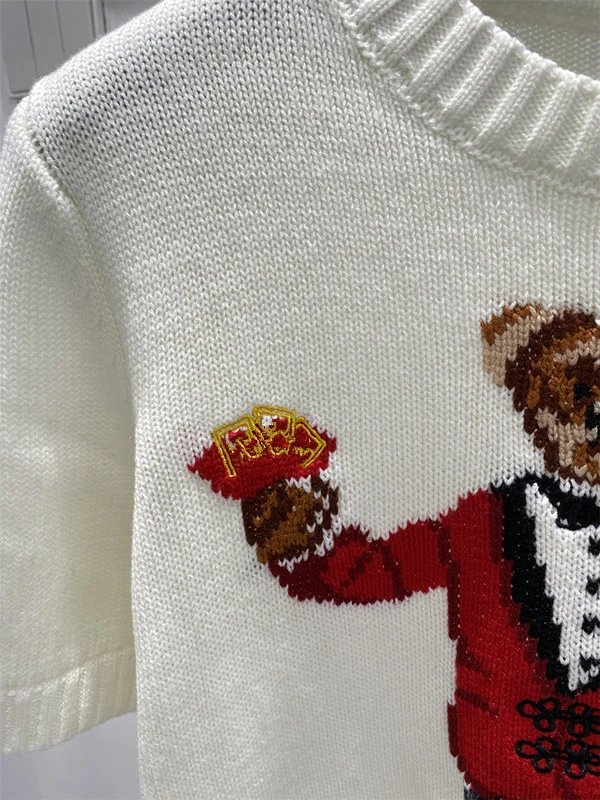 Ralph Lauren Polo Bear Embroidered Pink Sweater - 44