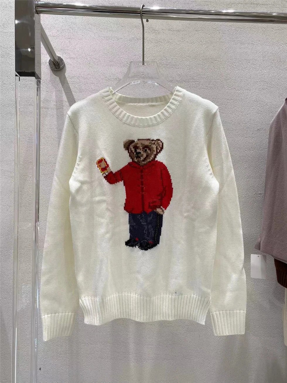 Ralph Lauren Polo Bear Embroidered Pink Sweater - 63