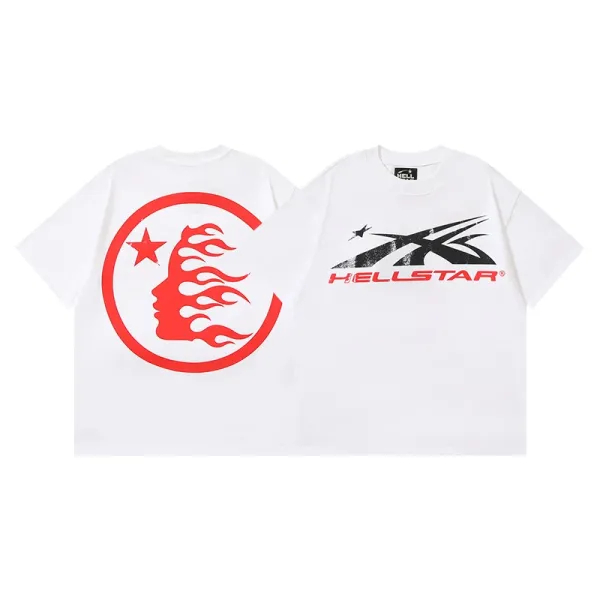 Hellstar Flame Logo Graphic T-Shirt White - 1