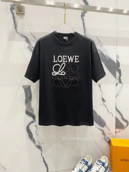 Loewe Anagram Logo Embroidered Black T-Shirt - 1