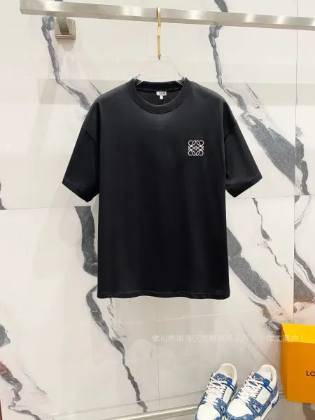 Loewe Anagram Logo Black Cotton T-Shirt - 1