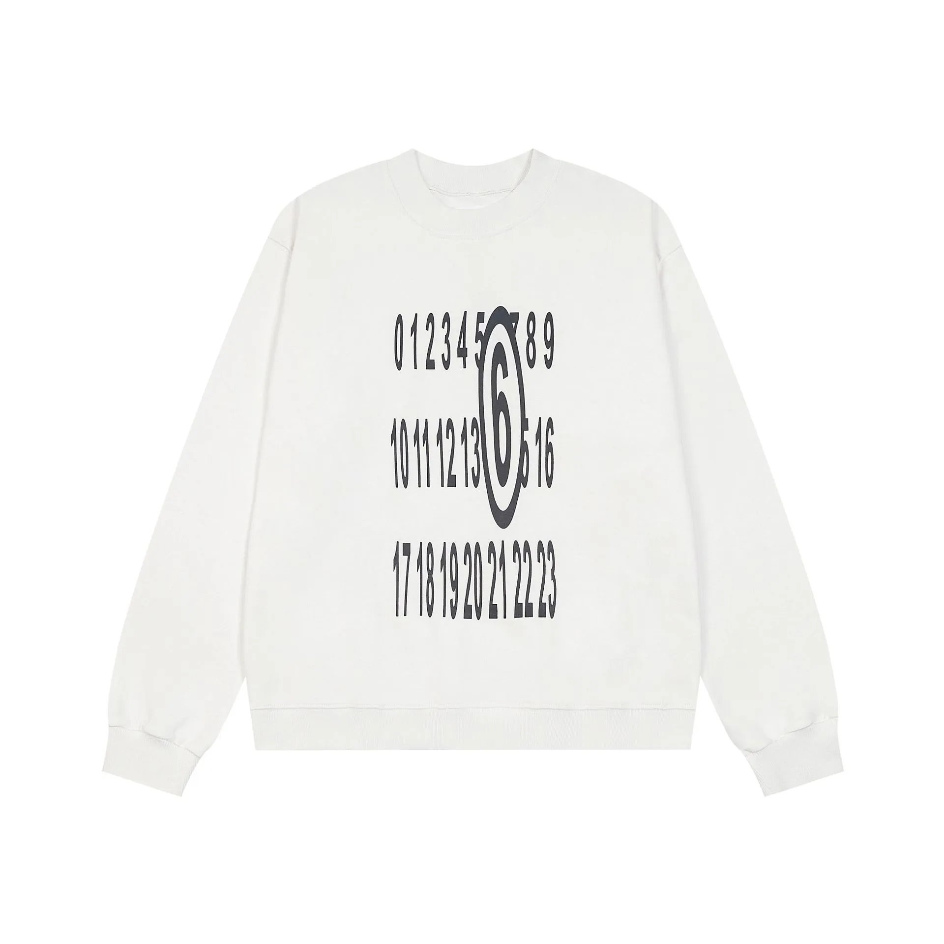 Maison Margiela Hoodies & Sweatshirts Numeric Logo Hoodie — FED-M21 White
