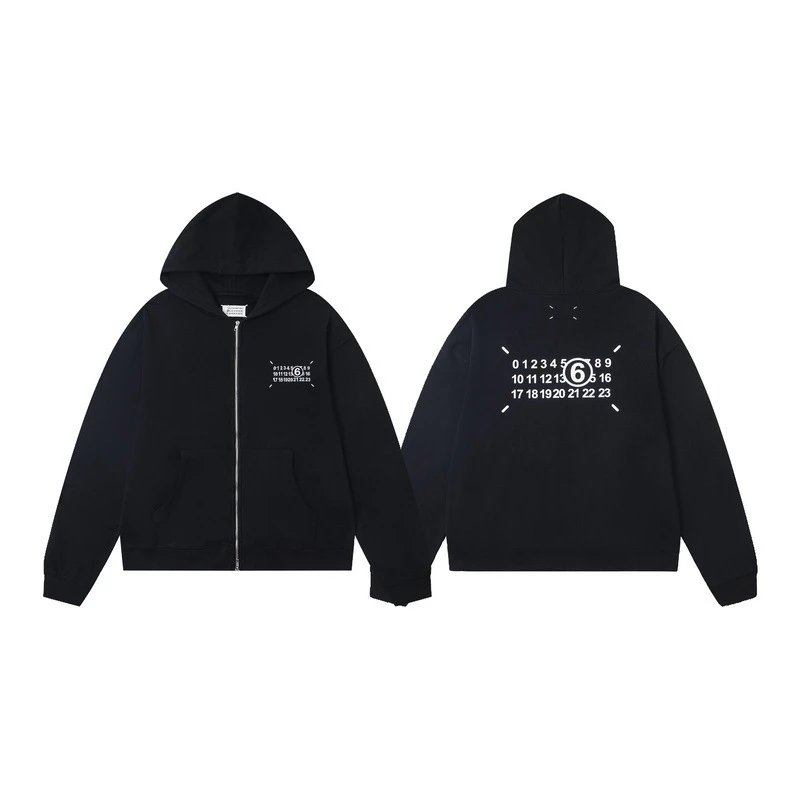 Maison Margiela Hoodies & Sweatshirts Numeric Logo Hoodie — FED-M32 Black