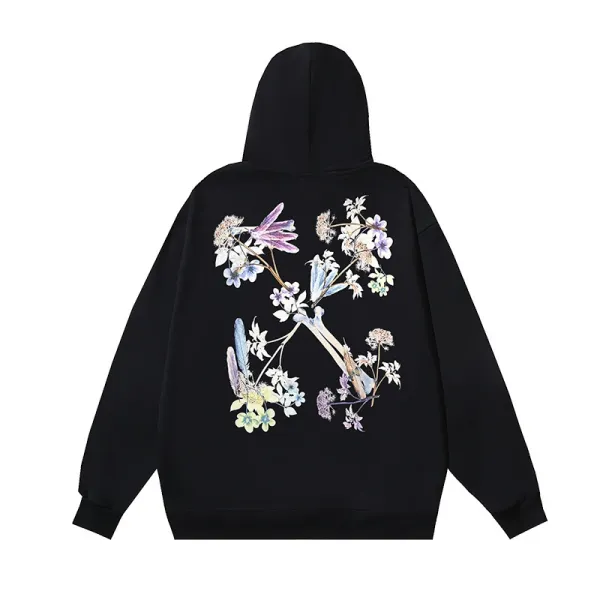 Off-White Floral X Hoodie Black - 1