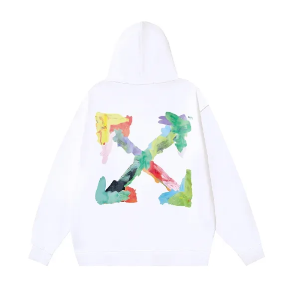 Off-White Painted Arrow Hoodie White - 1