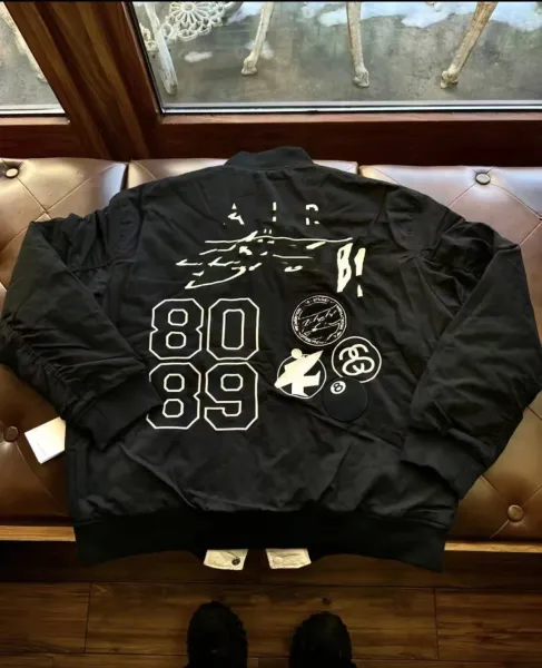 Off-White x Nike Air Force 1 '80s-'89' Bomber Jacket Black - 14