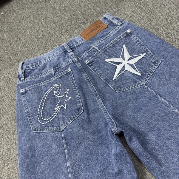 Chrome Hearts x Levi's Star Embroidered Straight-Leg Jeans Blue - 13