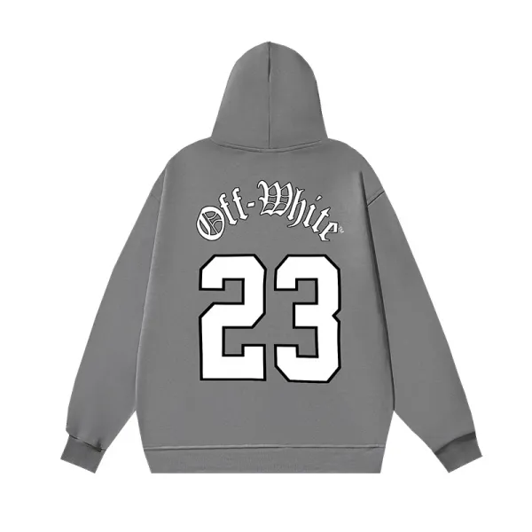 Off-White Basketball Jersey Hoodie Gray - 1