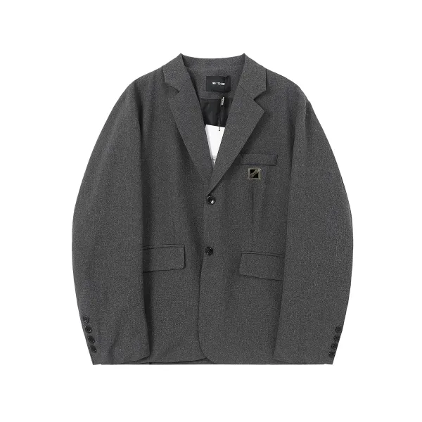 Wet Done Structured Blazer Gray Outerwear - 1
