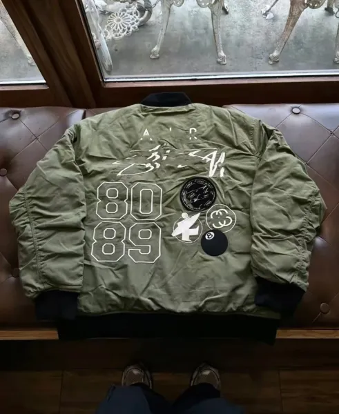 Stüssy x Nike MA-1 Bomber Jacket Army Green Outerwear - 1