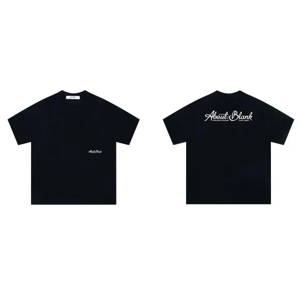 About:Blank Minimalist Script Logo Black T-Shirt - 1