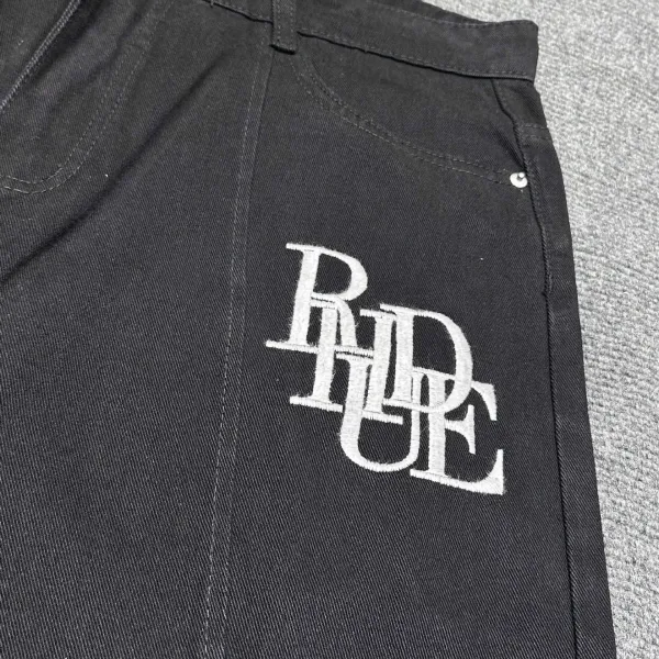 Denim Tears Logo-Embroidered Light Wash Denim Shorts - 8
