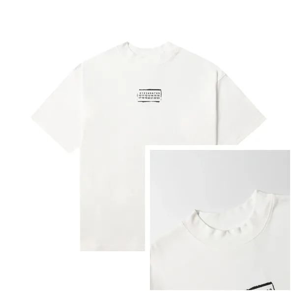 Maison Margiela Tabi Number Print White T-Shirt - 1