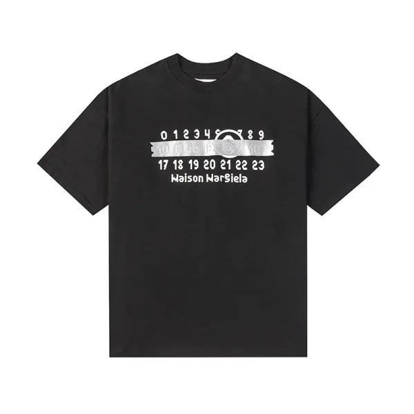 Maison Margiela Tabi Number Print Black T-Shirt - 1