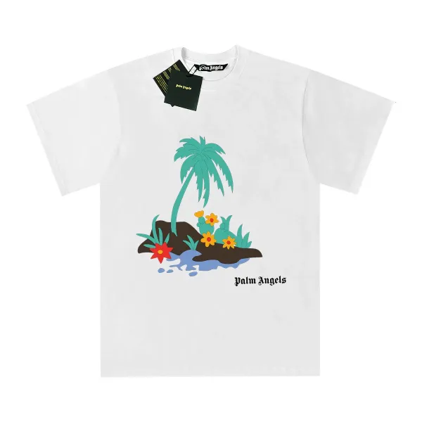 Palm Angels Palm Tree Island Graphic T-Shirt White - 1