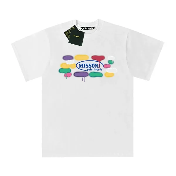 Missoni x Palm Angels Paint Splatter Logo White T-Shirt - 1
