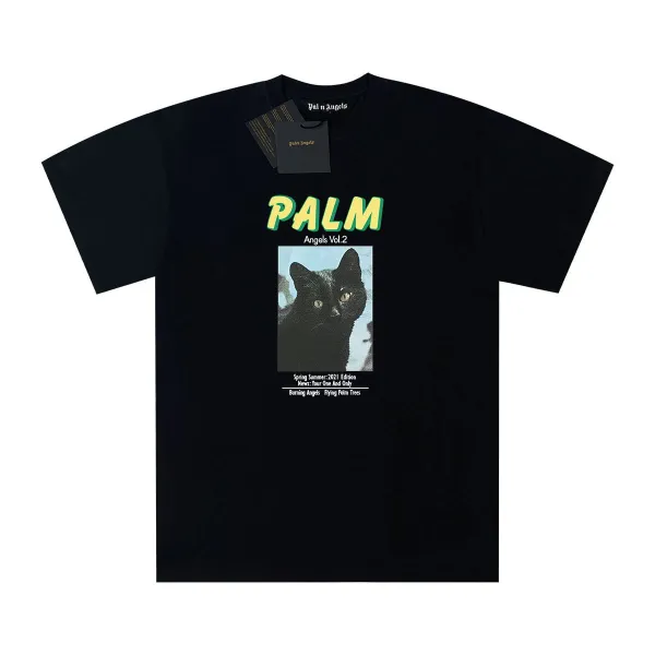 Palm Angels Angels Vol.2 Black Cat Graphic T-Shirt - 1