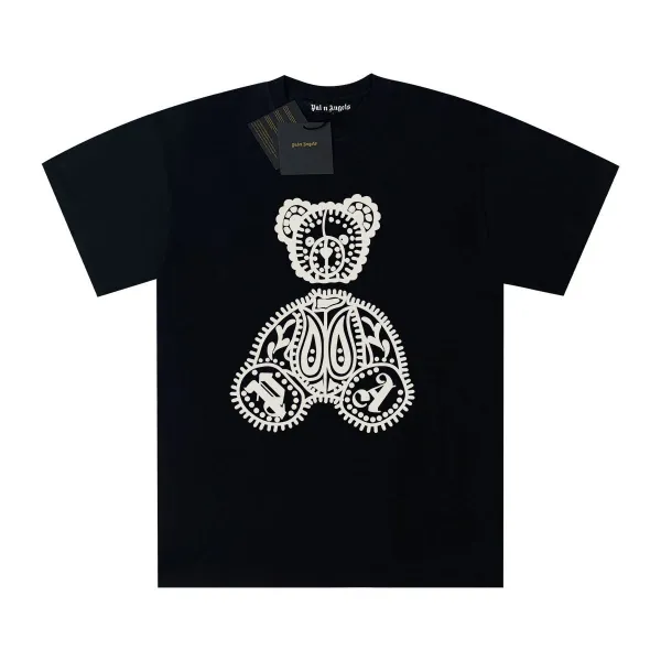 Palm Angels Ornate Bear Print Black T-Shirt - 1