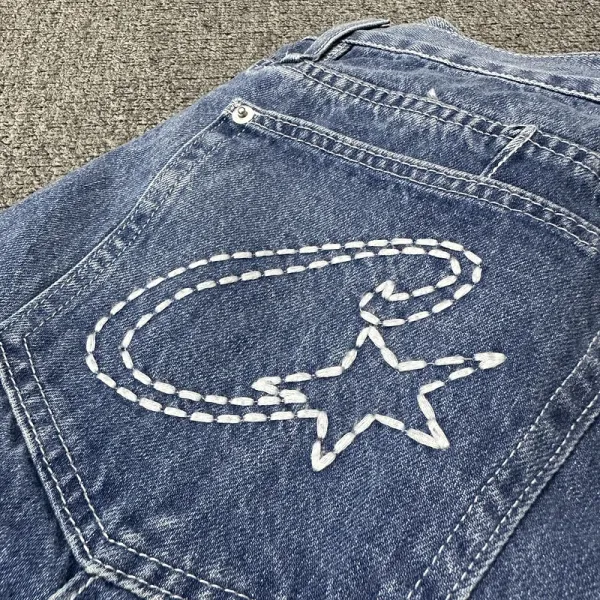Chrome Hearts x Levi's Star Embroidered Straight-Leg Jeans Blue - 32