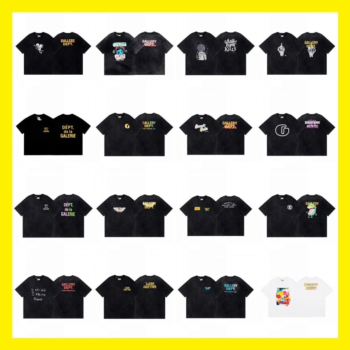 Gallery Dept. Skeleton Hand Black Oversized T-Shirt