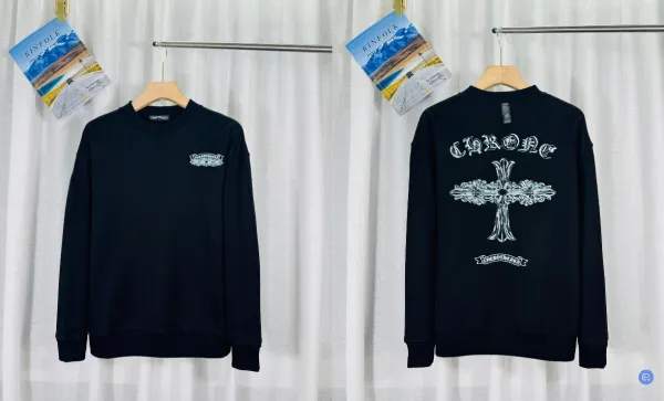 Chrome Hearts Cross Embroidered Black Hoodie - 1