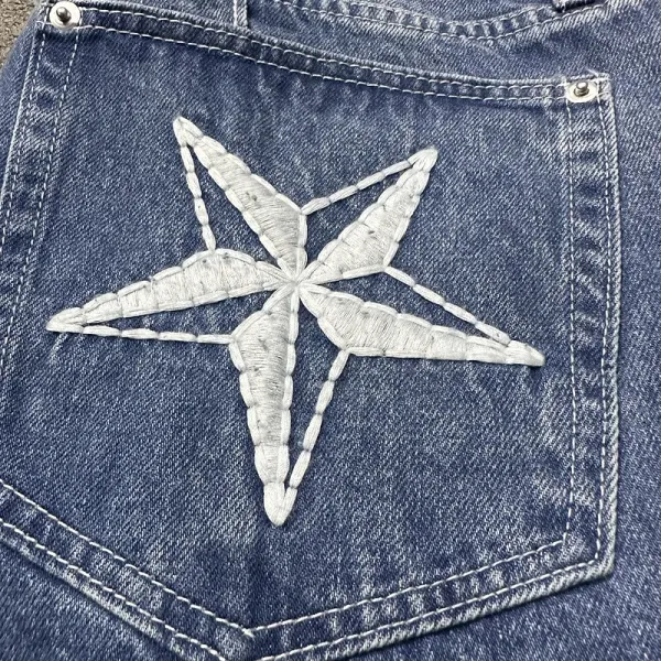 Chrome Hearts x Levi's Star Embroidered Straight-Leg Jeans Blue - 31