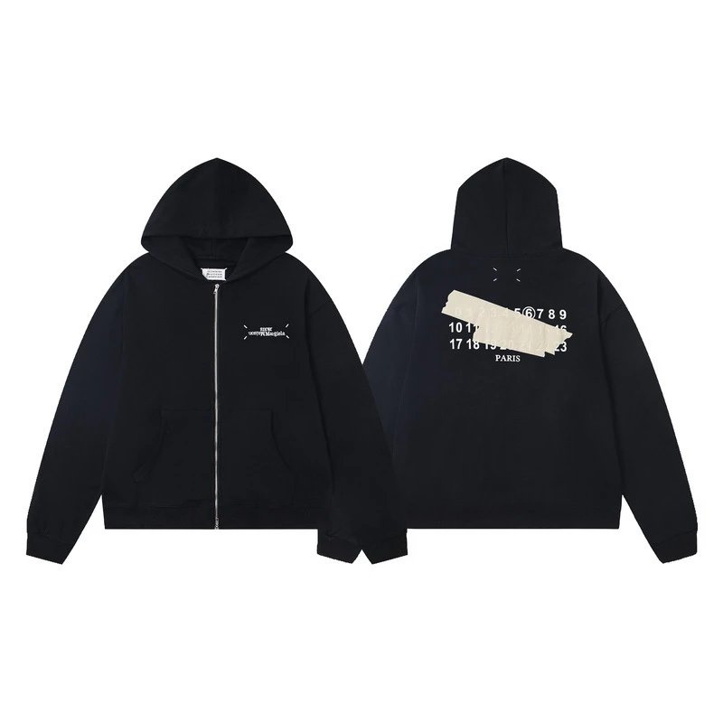 Maison Margiela Hoodies & Sweatshirts Numeric Logo Hoodie — FED-M31 Black