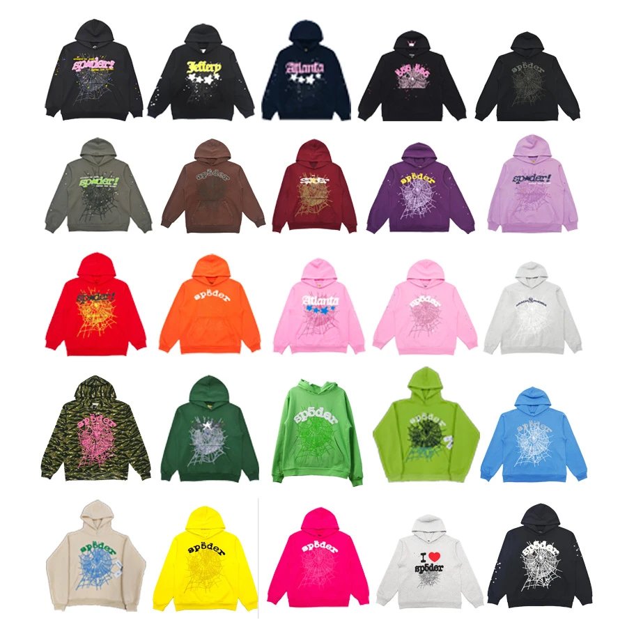Sp5der Hoodie with Foam Print and Spider Web Design: findsindex.com