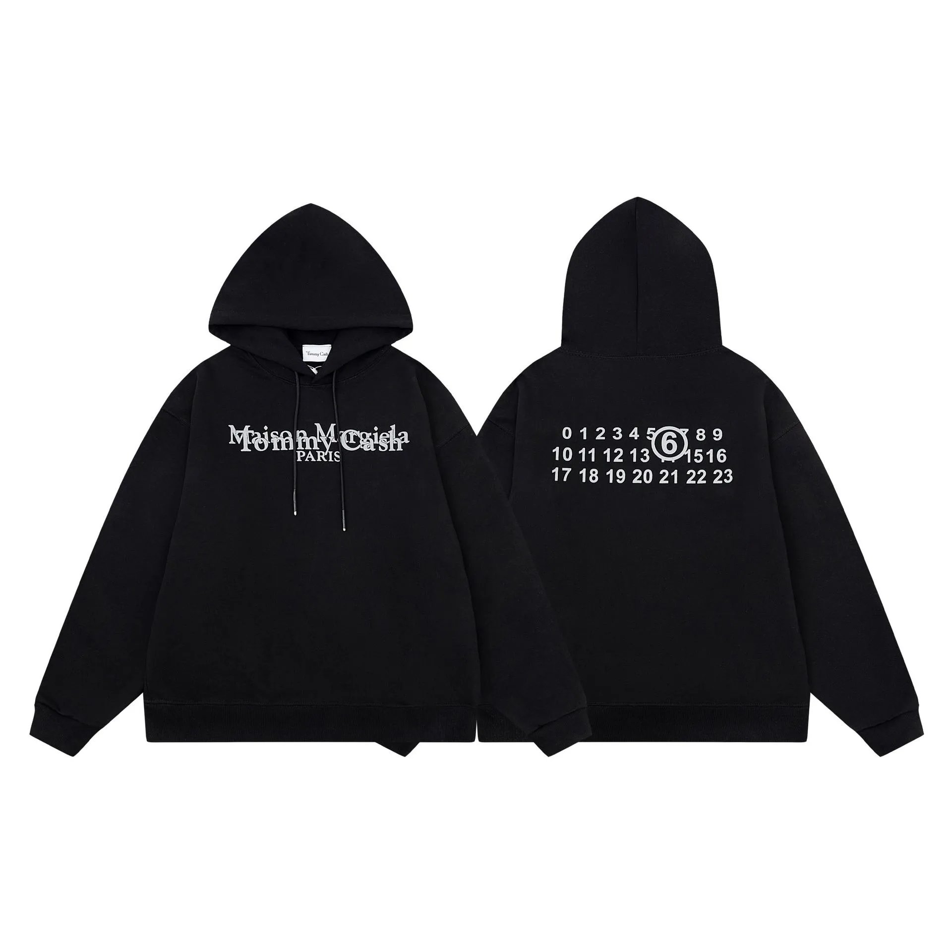 Maison Margiela Hoodies & Sweatshirts Numeric Logo Hoodie — FED-M08 Black