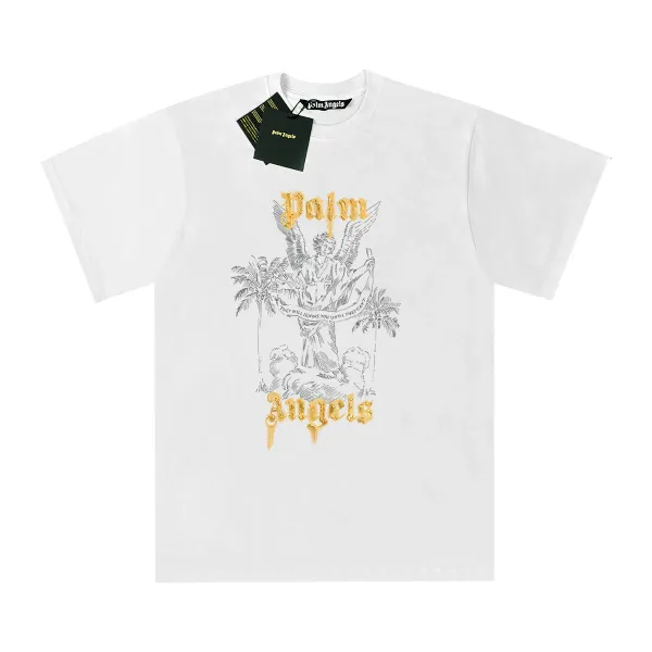Palm Angels Angel Statue White T-Shirt - 1