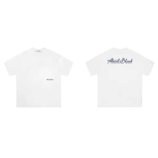 About:Blank Logo Print White T-Shirt - 1