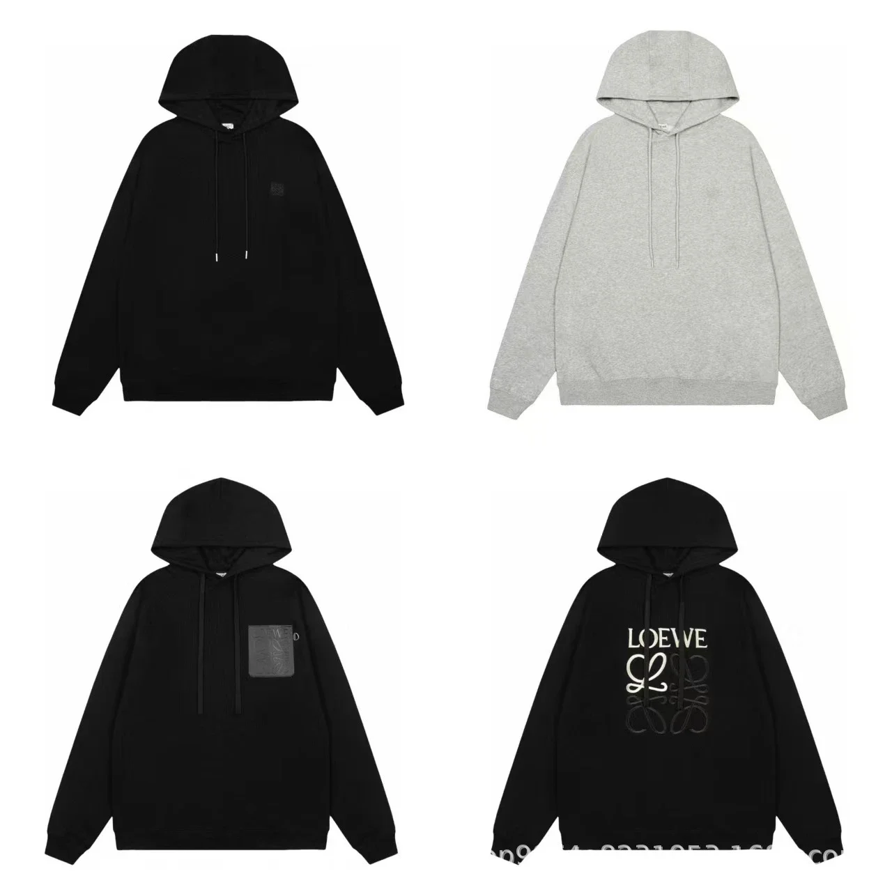 Pure cotton long-sleeved sweatshirt, classic letter embroidery, casual loose and versatile hoodie