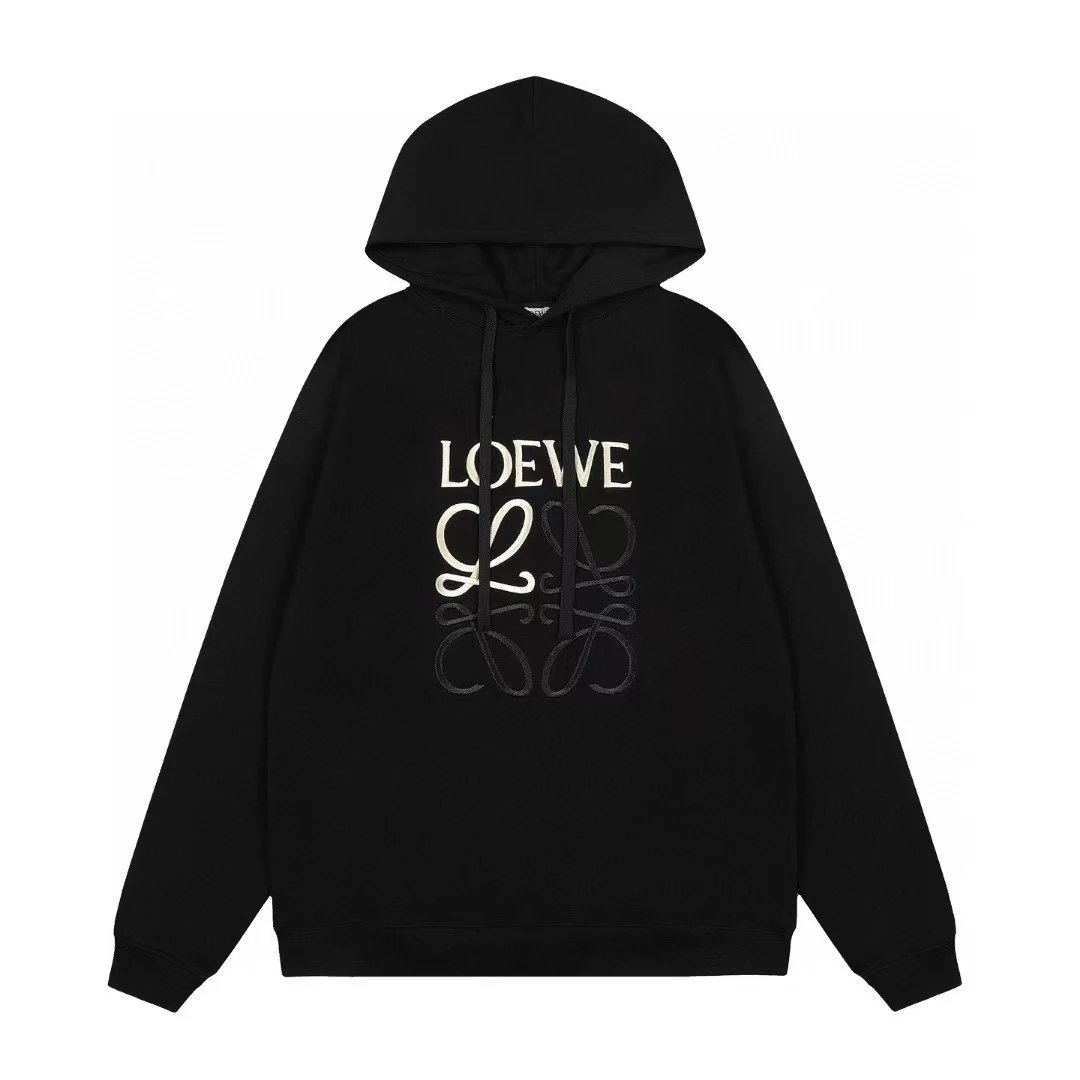 Loewe Anagram Logo Hoodie Black - 1