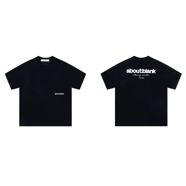 About:Blank Minimalist Logo Black T-Shirt - 1