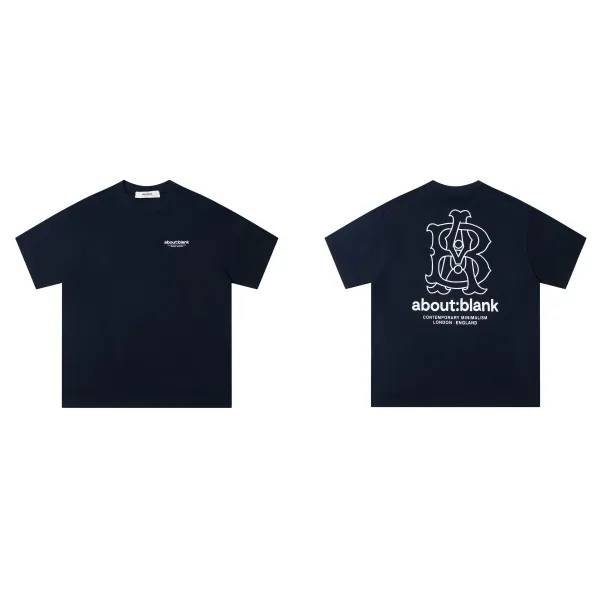 About:Blank Minimalist Logo T-Shirt Navy - 1