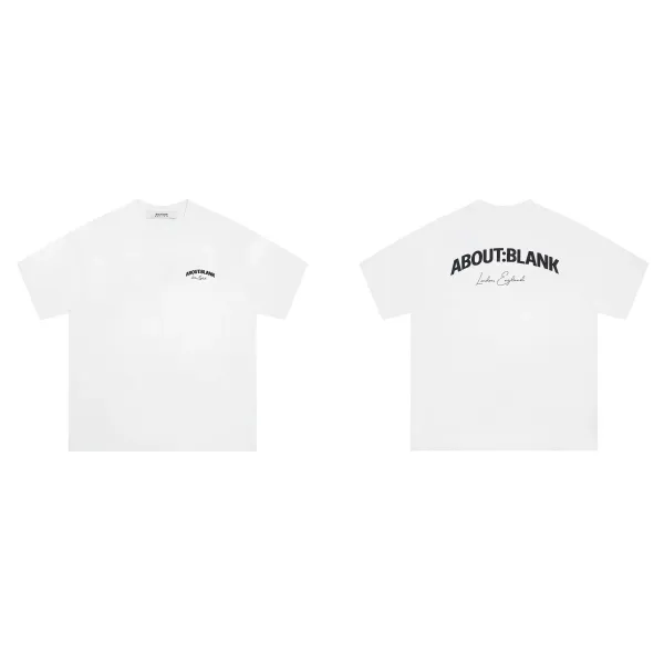 About:Blank Logo Print White T-Shirt - 1