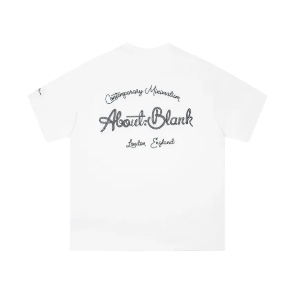 About:Blank Contemporary Minimalism Crystal Embellished White T-Shirt - 1
