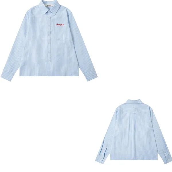 About:Blank Striped Oxford Shirt Light Blue - 1
