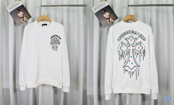 Off-White Cross Drip Graphic White Hoodie - 1