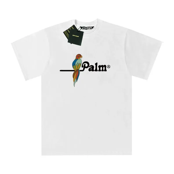 Palm Angels Parrot Logo White T-Shirt - 1