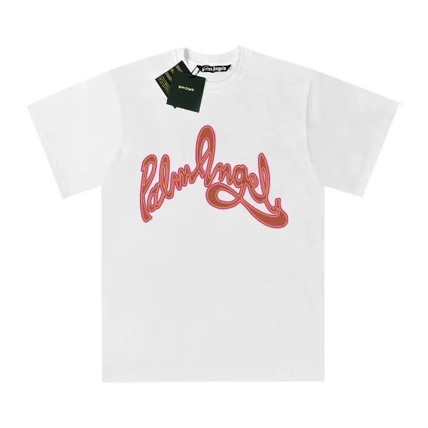 Palm Angels Script Logo White T-Shirt - 1