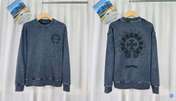 Chrome Hearts x Kinfolk Acid Wash Denim Sweatshirt - 1