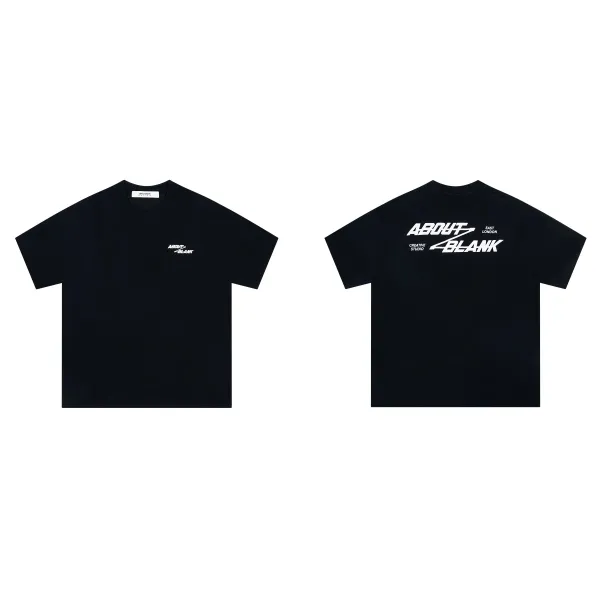 About:Blank Graphic Print Black T-Shirt - 1