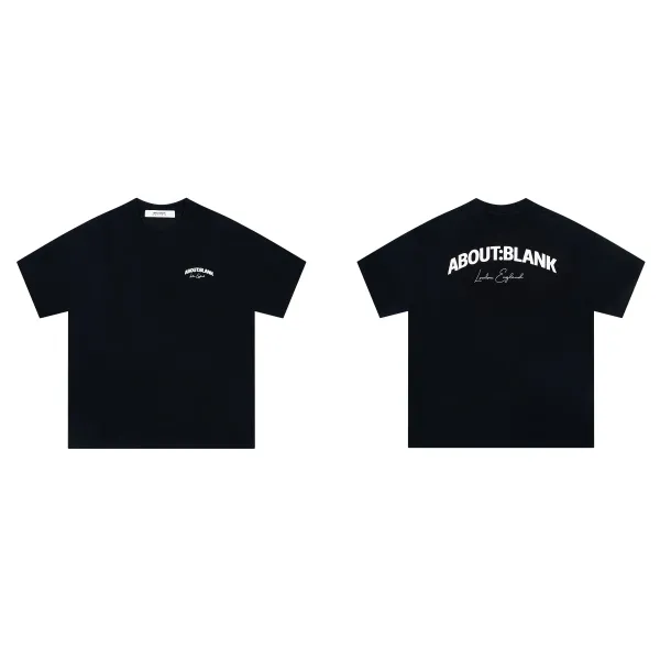 About:Blank Logo Print Black T-Shirt - 1
