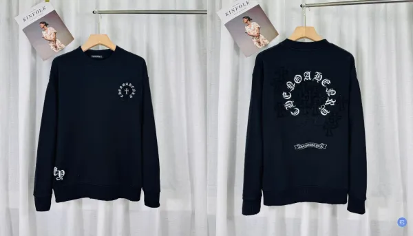 Chrome Hearts Cross Circle Embroidered Black Hoodie - 1